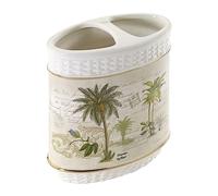 Avanti Linens Accessories Porta SPAZZOLINO Colony Palm, Ceramica, Bianco Sporco, Toothbrush Holder