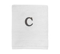 Avanti Linens Asciugamano ricamato con monogramma, 100% cotone, C, bianco/grigio, C