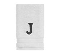 Avanti Linens Asciugamano ricamato con monogramma, 100% cotone, J, bianco/grigio, J