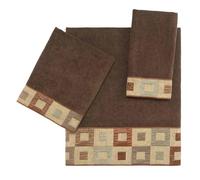Avanti Linens Precision Collection - Set di 3 asciugamani decorati, colore: Moka