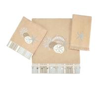 Avanti Linens - Set di 3 asciugamani, asciugamani in cotone morbido e assorbente (da The Sea Collection, Rattan)