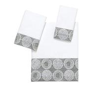 Avanti Linens - Set di 3 asciugamani in cotone morbido e assorbente (collezione Galaxy), bianco