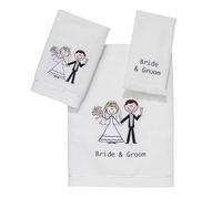 avanti sposa e sposo set di asciugamani da bagno, bianco