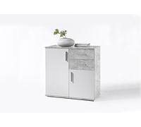 AVANTI TRENDSTORE - Bea - Comò in legno laminato e bianco, disponibile in 2 diversi colori e dimensioni (80x82x35 cm, Grigio-bianco)
