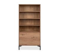 AVANTI TRENDSTORE Capralba - Scaffale/libreria in legno laminato di colore quercia Artisan oak con 2 cassetti e 4 vani aperti. Altre varianti disponibili. Dimensioni LAP 78x165x40 cm