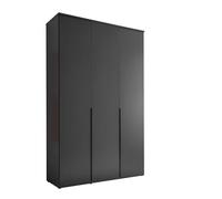 AVANTI TRENDSTORE - Civiasco - armadio a 3 ante battenti in laminato di colore antracite con 2 ripiani e 2 bastoni appendiabito. Misure LAP ca. 135x225x52 cm