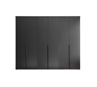 AVANTI TRENDSTORE Civiasco - armadio a 6 ante battenti in laminato di colore antracite, con 7 ripiani e 3 bastoni appendiabito. LAP ca. 270x225x52 cm