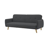 AVANTI TRENDSTORE Divano Funzione Letto 2 Posti Pedros in Microfibra, Antracite, 188 x 80 x 85 cm