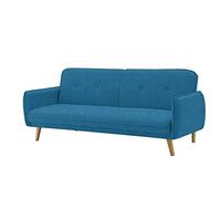 AVANTI TRENDSTORE Divano Funzione Letto 2 Posti Pedros in Microfibra, Blu, 188 x 80 x 85 cm