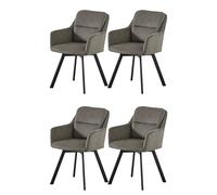 AVANTI TRENDSTORE -Fado- Sedia da pranzo con 4 gambe in metallo e rivestimento in stoffa, dotata di braccioli e girevole a 360°.Disponibile in 2 colori diversi. Dimensioni LAP ca. 53x87x62 cm (set4)
