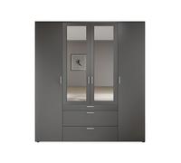 AVANTI TRENDSTORE - Lasnigo - Armadio a 4 ante battenti di qui due con specchio, 1 cassetto piccolo e 2 cassetti grandi, disponibile in 3 colori. Molto spazioso. Dimensioni: LAP ca. 180x195x56cm