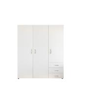 AVANTI TRENDSTORE Molise - Armadio con 3 ante a battente e 3 cassetti in legno laminato di colore bianco. Dimensioni ca. LAP 150,2x176,2x51,3cm