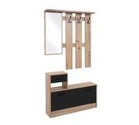 AVANTI TRENDSTORE Rudolf - Guardaroba da Ingresso con Specchio, 3 Ganci appendiabito e Comoda scarpiera. Disponibile in diversi colori