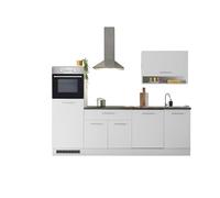 AVANTI TRENDSTORE - Sampeyre - Cucina completa nel colore bianco opaco/Stone dark, composto da diversi elementi. Lavandino ed elettrodomestici NON sono compresi. Dimensioni ca. LAP 260x220x60 cm