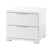 AVANTI TRENDSTORE- Trio - Comodino con 2 cassetti, legno laminato disponibile in 3 colori. Comodino da camera da letto, tavolino da notte. Misure LAP 46x43x42 cm. (Bianco opaco)