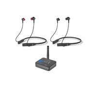 Avantree Aura Loop Dual - Auricolari TV wireless Auracast, 2 paia inclusi per ascolto condiviso, 3 modalità EQ in ialoghi chiari per anziani, trasmissione One-to-Many