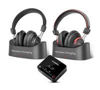 Avantree HT41899 Plus 2 - Cuffie wireless Dual Bluetooth 5.3 per TV con trasmettitore e dock di ricarica, 50 ore di autonomia, aptX Adaptive compatibili con TV (Opt o AUX Out)