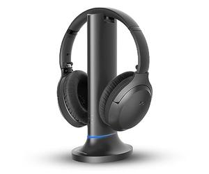Avantree Opera - Cuffie Wireless per TV con Modalità Dialogo Chiaro, Volume Migliorato, Comode, per Anziani, Passthrough, Trasmettitore a 50m Lungo Raggio Senza Fili Per Televisione & Base di Ricarica