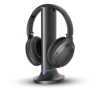 Avantree Opera Plus - Cuffie TV Senza fili Wireless con Dialogo Chiaro e Volume Potenziato per Anziani, Uso con Soundbar, Base di Ricarica con Trasmettitore, Vestibilità Confortevole