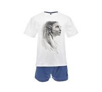 Avatar 2 La Via dell'Acqua T-Shirt e Pantaloncini per Donna, Pigiama in Morbido Cotone, Set 2 Pezzi Neytiri Design, Regalo per Donne e Adolescenti | Taglia L - Bianco