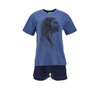Avatar 2 La Via dell'Acqua T-Shirt e Pantaloncini per Donna, Pigiama in Morbido Cotone, Set 2 Pezzi Neytiri Design, Regalo per Donne e Adolescenti | Taglia S - Blu