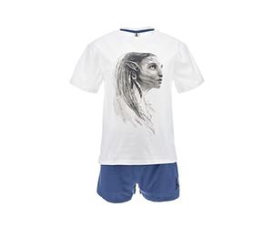 Avatar 2 La Via dell'Acqua T-Shirt e Pantaloncini per Donna, Pigiama in Morbido Cotone, Set 2 Pezzi Neytiri Design, Regalo per Donne e Adolescenti | Taglia XL - Bianco
