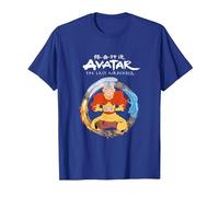 Avatar Aang Bending Air Terra Fuoco Acqua Meditazione Posa Maglietta