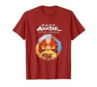 Avatar Aang Bending Air Terra Fuoco Acqua Meditazione Posa Maglietta