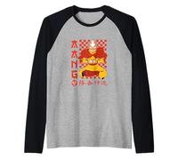 Avatar: The Last Airbender Aang Red Checkerboard Design Maglia con Maniche Raglan
