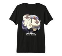 Avatar The Last Airbender Aang Riding Appa Maglietta Premium
