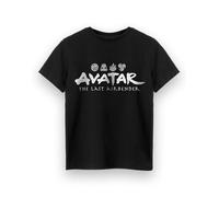 Avatar The Last Airbender Maglietta Bambino | T-Shirt Nera a Maniche Corte per Bambini | Terra Aria Acqua Fuoco Elementi Anime Abbigliamento Top | Netflix Serie TV Film Merchandising Regalo