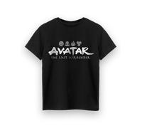 Avatar: The Last Airbender Nero Element Logos T-shirt a maniche corte Ragazzi