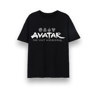 Avatar: The Last Airbender Nero Element Logos T-shirt a maniche corte Uomini