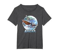 Avatar: The Way of Water Banshee Flight Water Circle Maglietta, Donna Plus-Size, Grigio Scuro, 2X