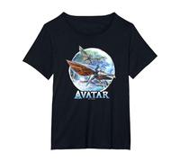 Avatar: The Way of Water Banshee Flight Water Circle Maglietta, Donna Plus-Size, Nero, 2X