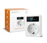 AVATTO Regolatore di temperatura intelligente, presa termostatica digitale compatibile con Alexa, Google Assistant e app Smart Life, con riscaldamento/raffreddamento/timer, sensore da 3 m e 5 cm, 230