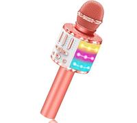 Avaxtt Microfono Karaoke per Bambini, Microfono Bluetooth Altoparlante, Regalo di compleanno per Bambina 3-12 Anni, Karaoke Wireless Giocattolo con Cambio Voce, Ideale per Feste e Giochi Musicali