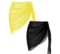 AVAYUU 2 pezzi donna spiaggia wrap sarong copertura chiffon costume da bagno corto bikini copertura gonna avvolgente leopardo foglie palma di cocco sexy pareos telo mare abito da spiaggia asciugamani