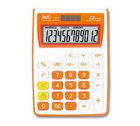 AVC Calcolatrice da Tavolo 12 Cifre, Formato 86x117x25 mm, Big Digit, Doppia Alimentazione, Colore Arancio