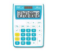 AVC Calcolatrice da Tavolo 12 Cifre, Formato 86x117x25 mm, Big Digit, Doppia Alimentazione, Colore Blu