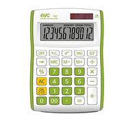 AVC Calcolatrice da Tavolo 12 Cifre, Formato 88x128x29 mm, Big Digit, Doppia Alimentazione, Colore Verde