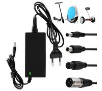 AVCXEC 42V 2A Caricatore Monopattino Elettrico, Caricabatterie per Scooter elettrici con indicatore di carica a LED e 4 porte di interfaccia Caricatore, Caricabatterie per Scooter Elettrico