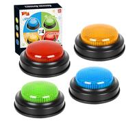 AVCXEC Buzzer con suono e luce, 4 pezzi di learning resources buzzer per bambini, risposta buzzer per lezioni con aula, gioco show buzzer, giocattolo per la scuola e la casa, multicolore
