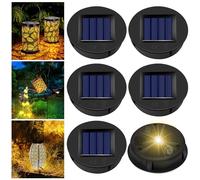 AVCXEC Confezione da 6 pannelli solari di ricambio per luci da giardino, 8 cm, impermeabili, 1,2 V, 600 mAh, LED sola-r con luce calda, per esterni, giardino, lanterna, patio