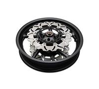 avdb -Moto Cerchio Anteriore in Alluminio Compatibile con FAZER-1000 FZ1 S 2006-2015 (Nero con coppia di dischi)