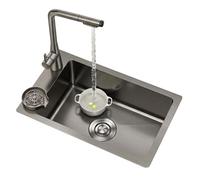 Avdnrya Lavello da cucina in acciaio inox, design compatto a vasca singola per il lavaggio delle verdure salvaspazio, ideale per bar o appartamento uso esterno, facile da installare e pulire