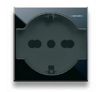 AVE 442090/15TS PRESA SCHUKO BIPASSO LIFE S44 2P+T 10/16A 250V 2 MODULI NERO