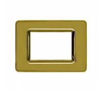 AVE 44PY03OT PLACCA TECNOPOLIMERO SERIE 44 OTTONE LUCIDO 3 MODULI