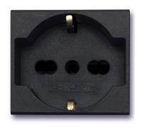 Presa Schuko unel bipasso universale 10/16A per serie Ave Noir Sistema 45 45390/15TS