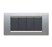 AVE 45P74AM PLACCA ARGENTO METALLIZZATO 4 MODULI ZAMA